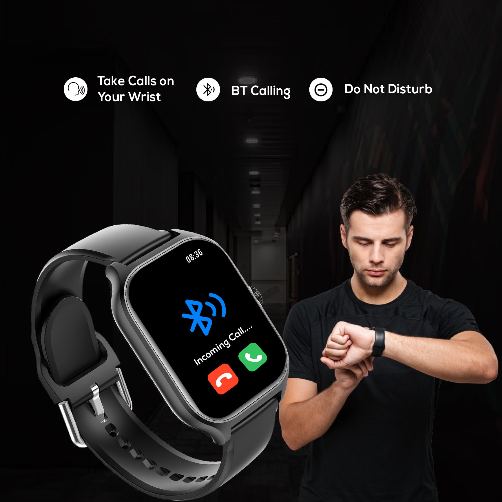 Nervfit Absolute Large 2.1" Smartwatch Black