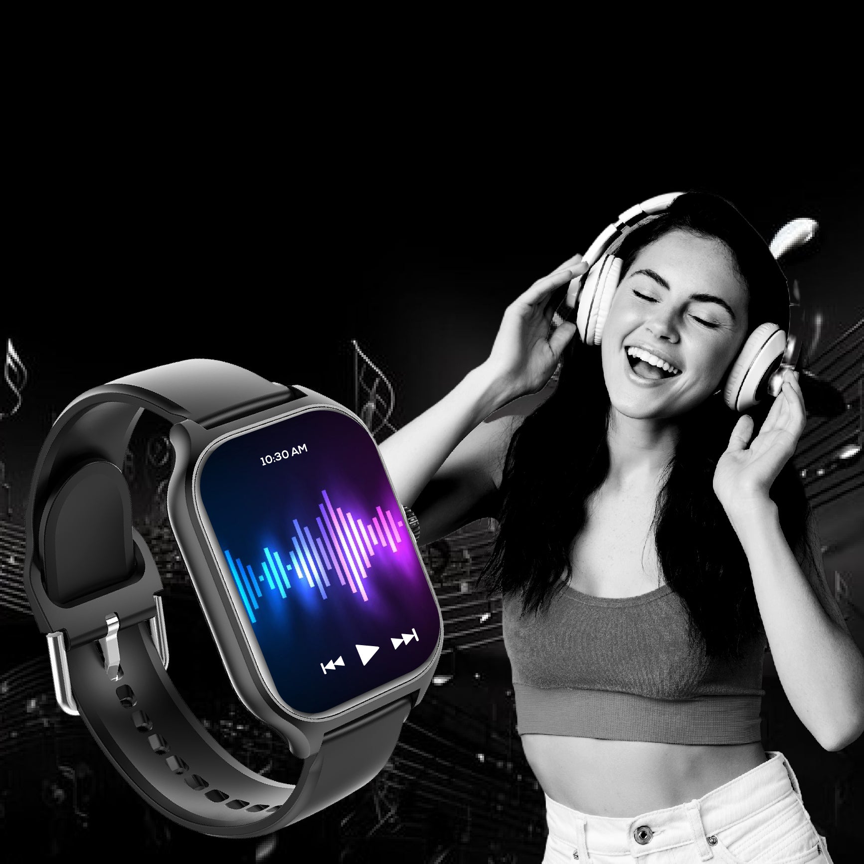 Nervfit Absolute Large 2.1" Smartwatch Black