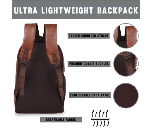 Classic Vegan Leather Unisex Backpack